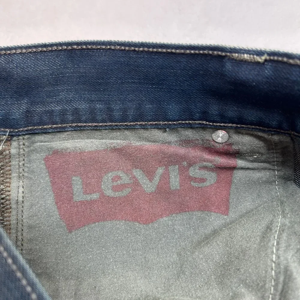 Levi's 514 Jeans Mens 34x32 (Tag 36x32) Slim Straight‎ Fit Dark Wash Denim